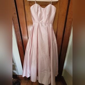 NWT Camille La Vie Blush Satin Dress with Pockets Size 6 Petite